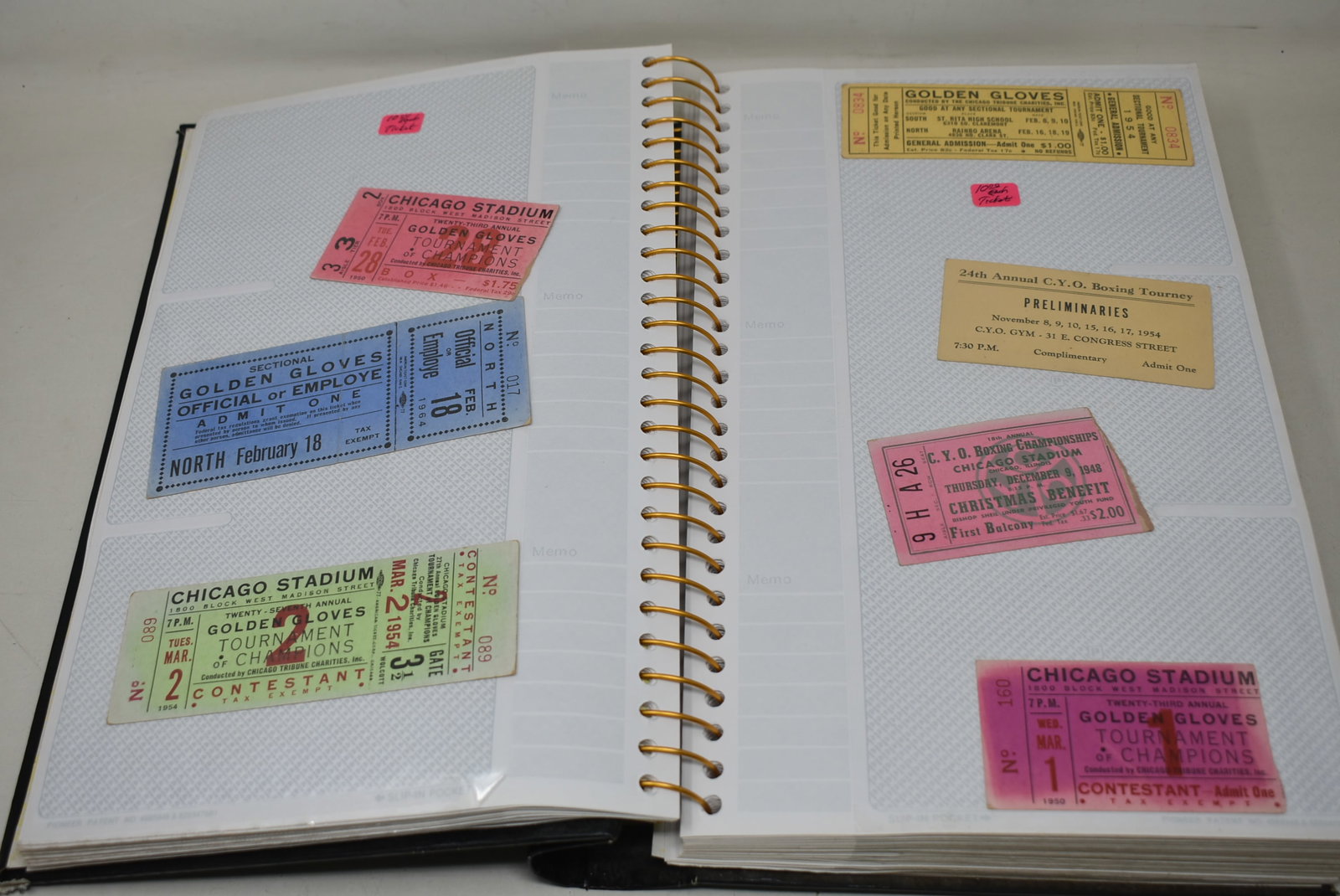 Album Filled with 1950s & 1960 Boxing Tickets (1 of 10)