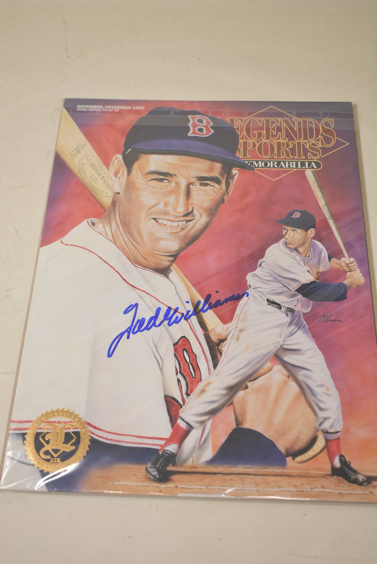 Ted Williams Signed Legends Sports Memorabilia Magazine with COA (1 of 3)