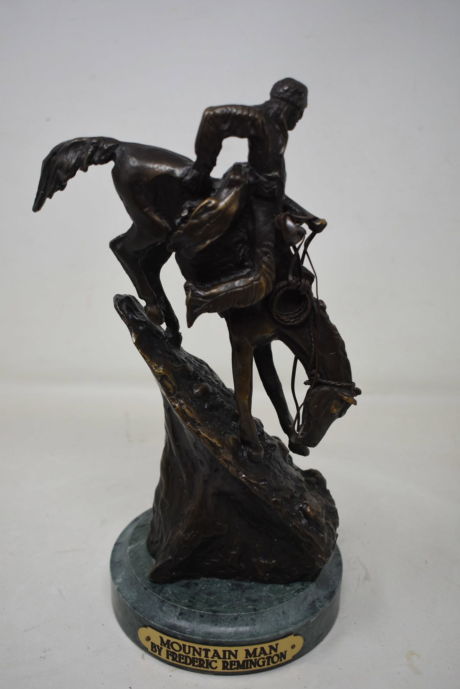 Frederic Remington "Mountain Man" Bronze Sculpture on Marble Base (1 of 7)