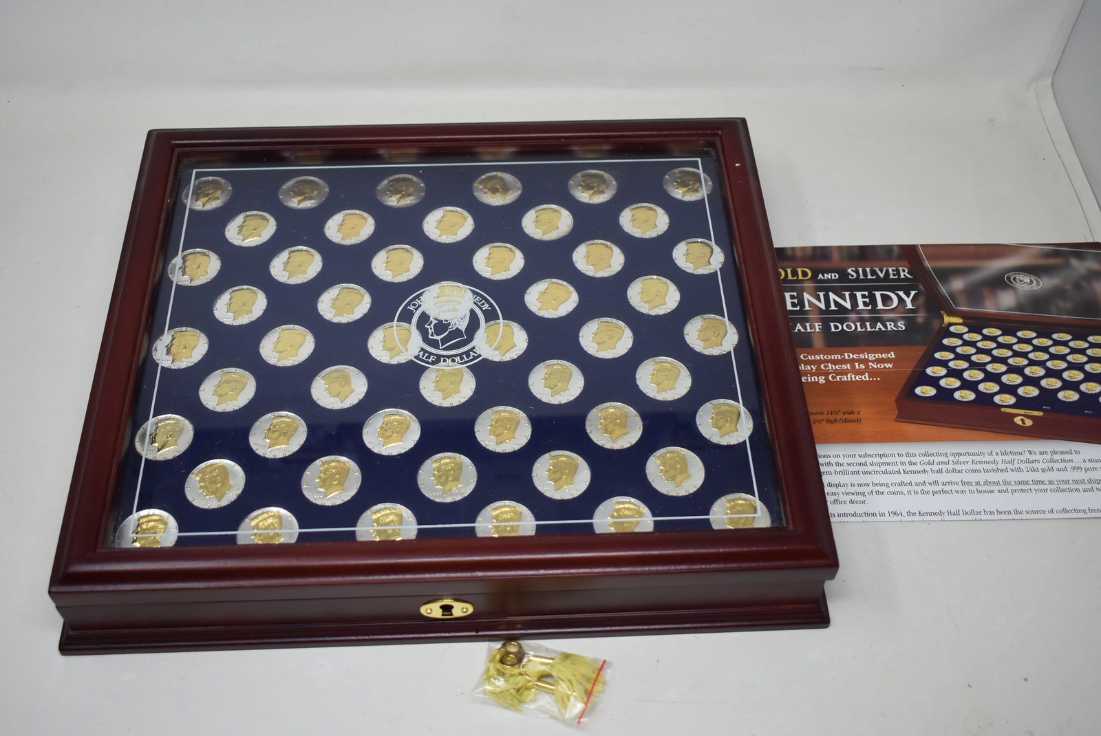 Danbury Mint Gold and Silver Kennedy Half Dollar Set 1964-2014 with Case (1 of 8)