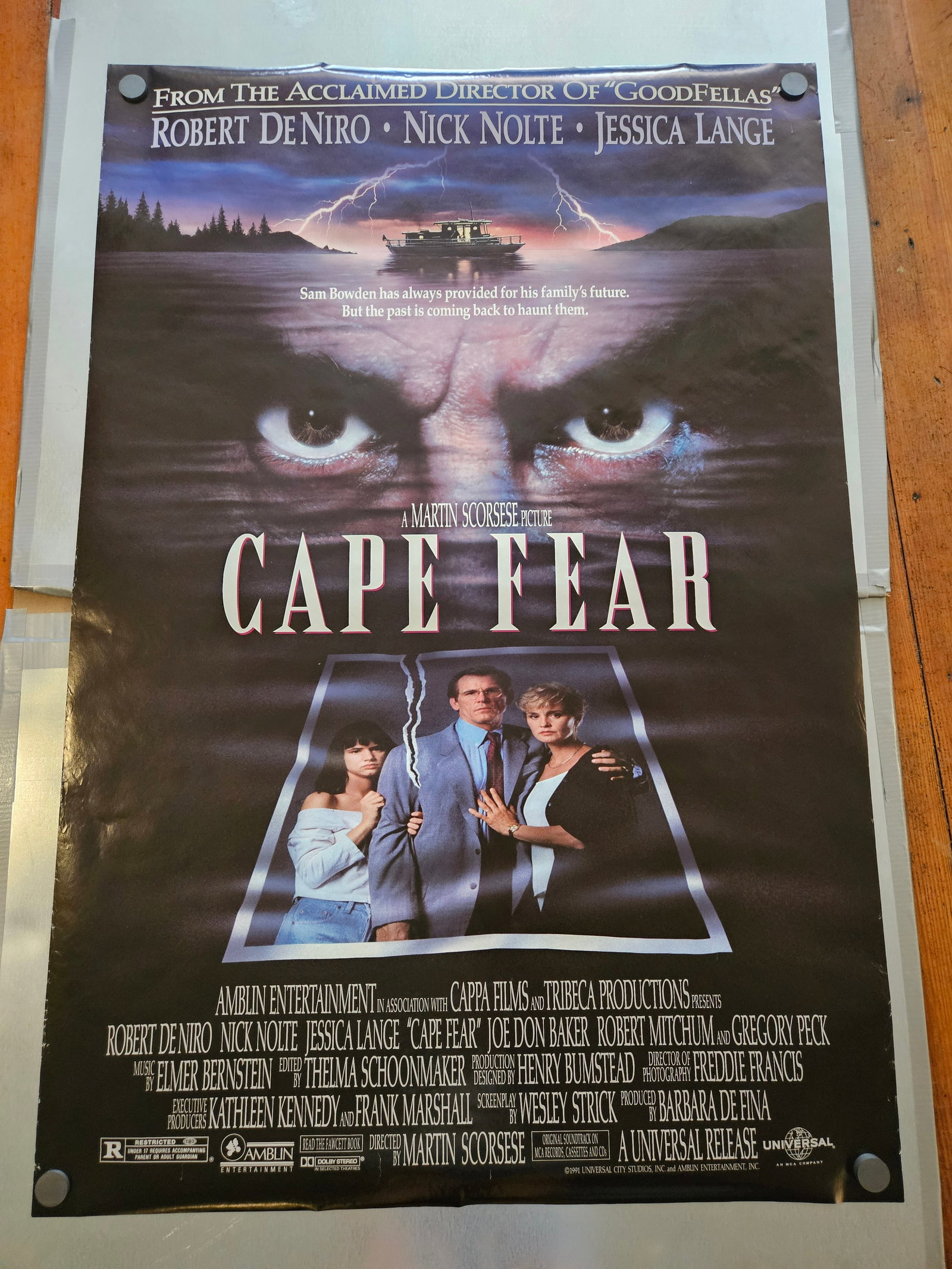 Cape Fear Original One Sheet 2-Sided Movie Theater Poster 29X41 Rolled (1 of 5)