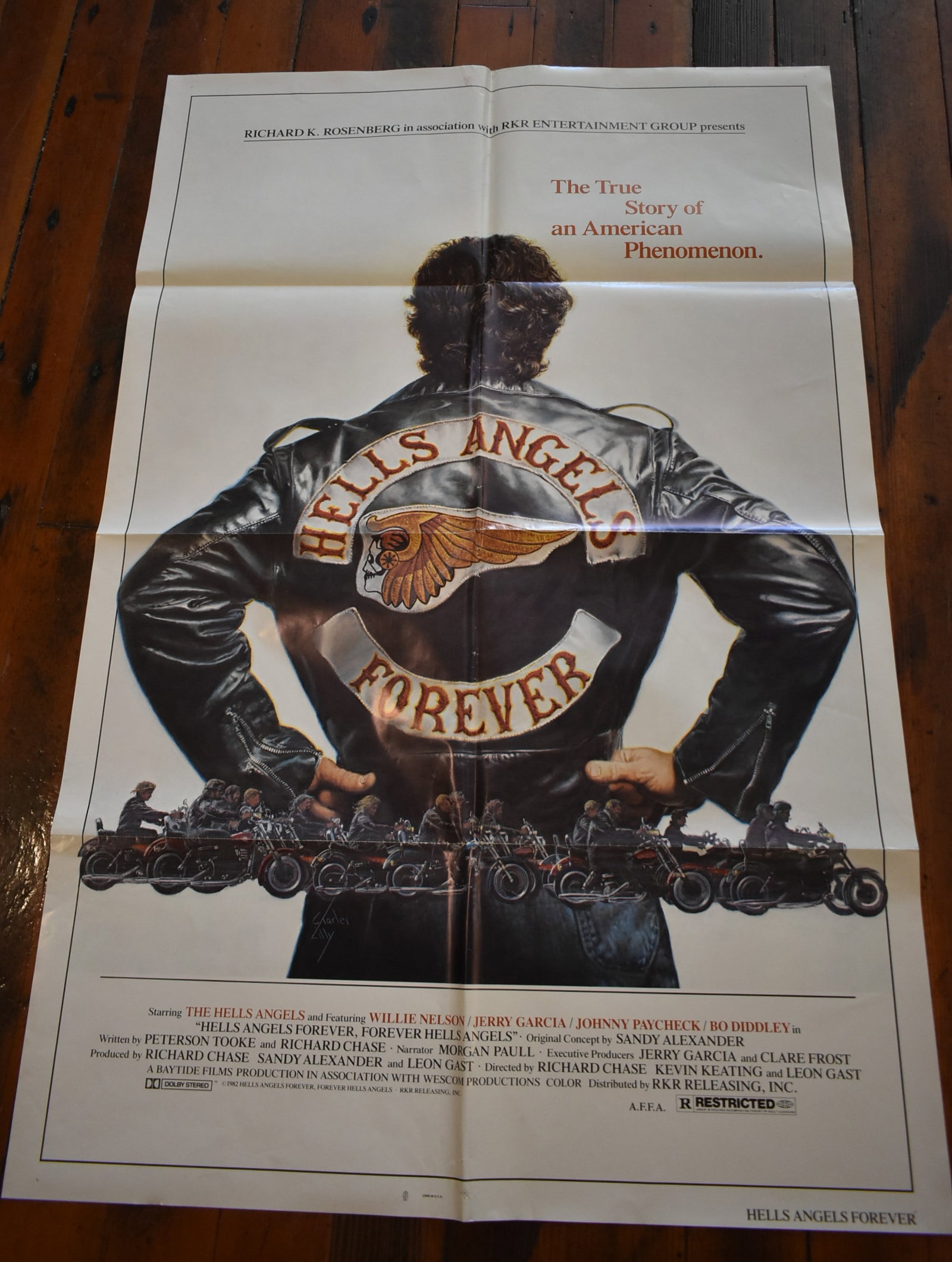 Hell's Angels Forever Original One-Sheet Movie Theater Poster 27x41: "Hell's Angels Forever" Original One Sheel Folded Movie Theater Poster 27"x41". In nice clean condition, light wear at folds.