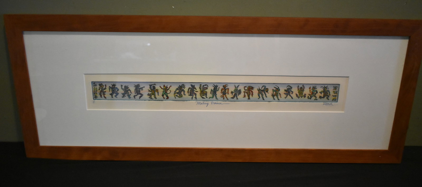 Robert Klunk "Mating Dance" Singed, Numbered Hand Colored Etching (1 of 5)