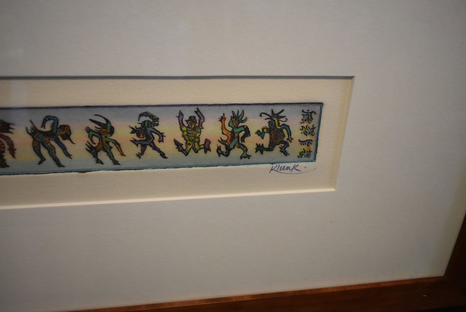 Robert Klunk "Mating Dance" Singed, Numbered Hand Colored Etching - 4