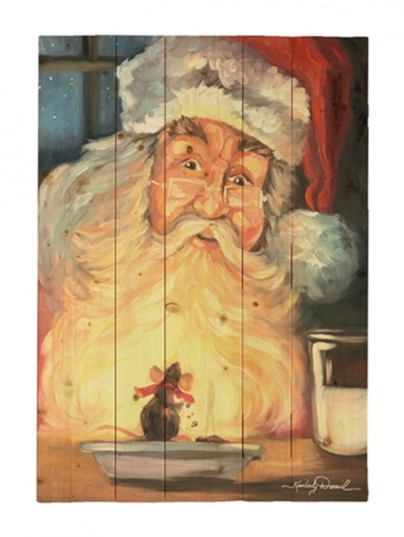 Kimberly Daniels - "Christmas Snack Santa": Kimberly Daniels - "Christmas Snack - Santa Claus" - This is a charming Christmas image of a traditional Santa looking for the cookies and milk, but finding that a rodent may have gotten there first! 