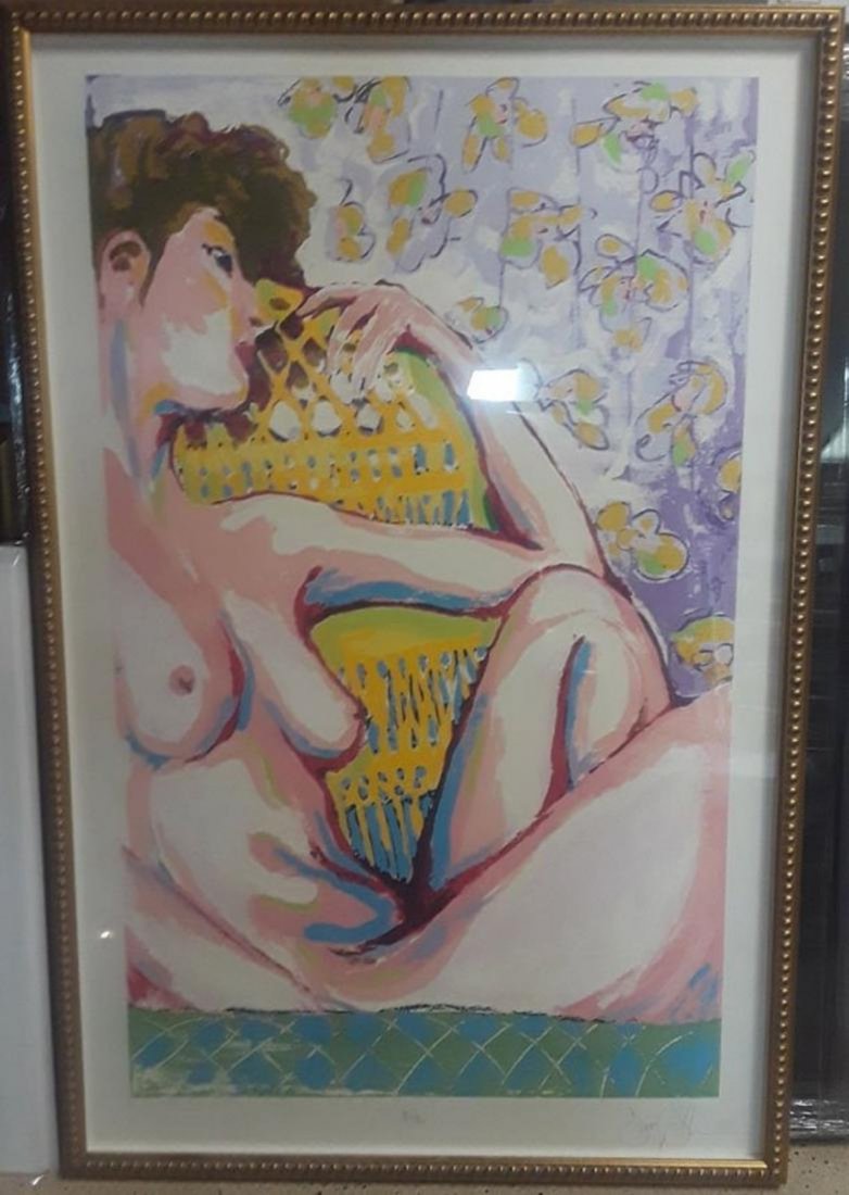 Frank Gallo - Nude: Frank Gallo (b. 1933, USA) -"Nude" HS/N A.P. Lithograph Framed Size is 30" X 50." Artist, Teacher and Sculptor, Frank Gallo has worked primarily from the human form. His work is often mildly erotic, w