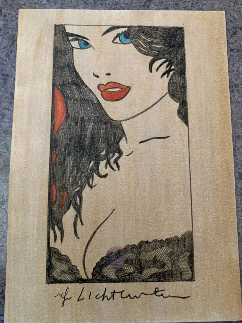 Roy Lichtenstein (Attrib) - Woman in Black Lace Bra (1 of 2)