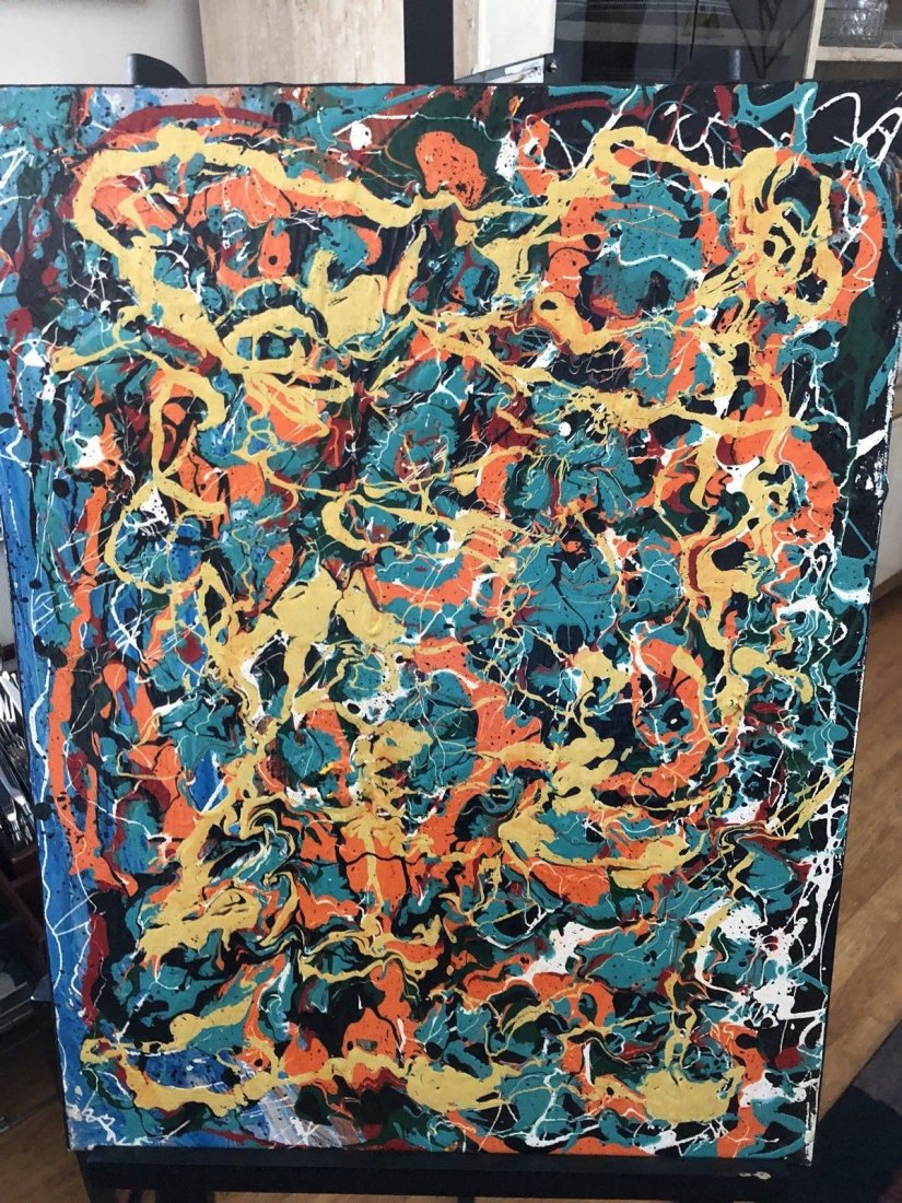 Jackson Pollock (In the Style of) - Acrylic Drip (1 of 2)