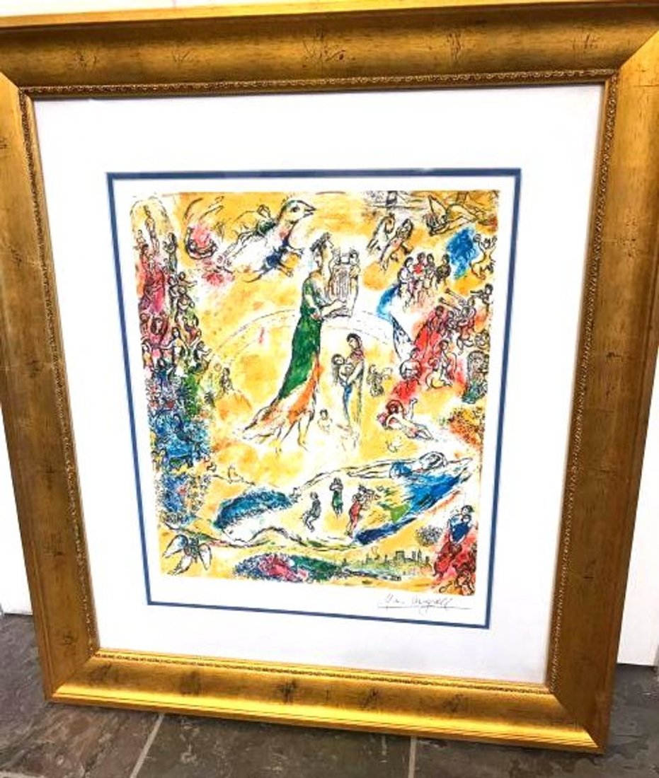 Marc Chagall-Source of Music: Marc Chagall (1887-1985, Russia/France) - "The Sources of Music" - This is a limited edition signed, numbered (16/99), and framed print of the giant mural that has been located at NYC's Metropolitan O