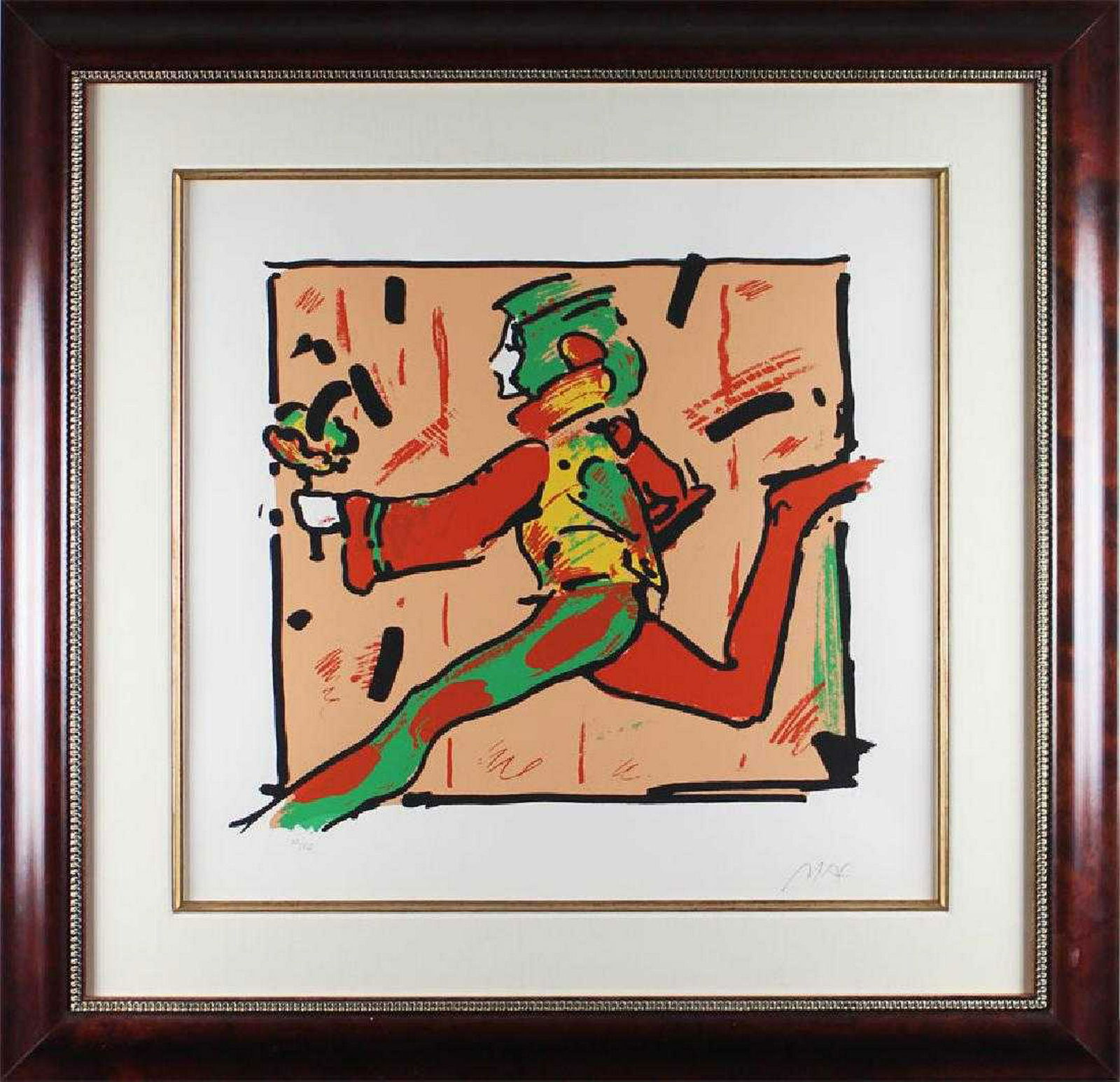 Peter Max -Olympic Torch Runner 1980: Peter Max (b. 1937, German/American) - "Olympic Torch Runner" (1979) - Many years before being named the official artist of the U.S. Olympic Team for the 2006 Winter Olympics in Turin, Italy, Peter Ma