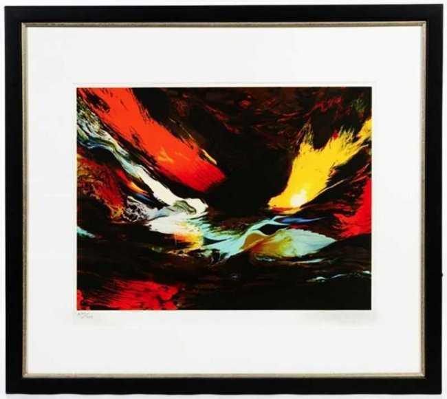 Leonardo Nierman - Untitled: Leonardo Nierman (b. 1932, Mexico) - Untitled - This abstract is a limited edition serigraph on fine art paper by the Mexican sculptor and painter. The work of art is hand-signed in the lower-right by