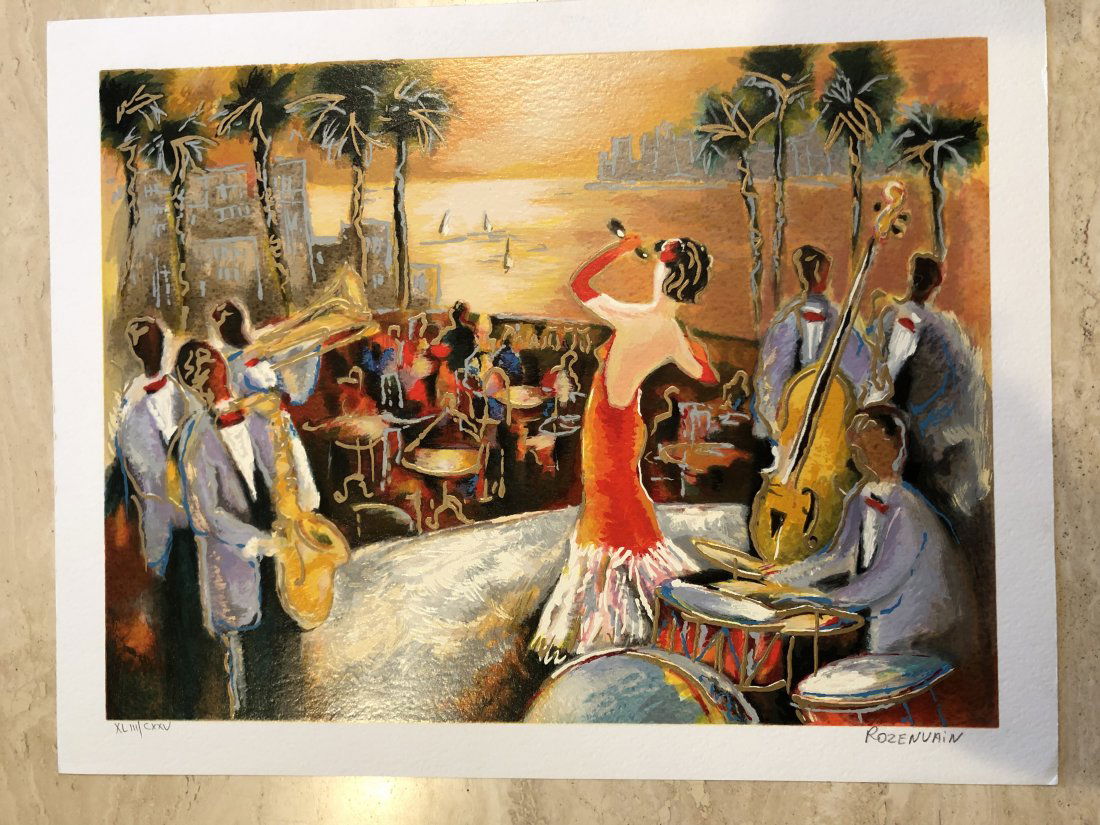 Fanch Ledan /"Chicago Nights II/" Serigraph on LE Hand Signed Art