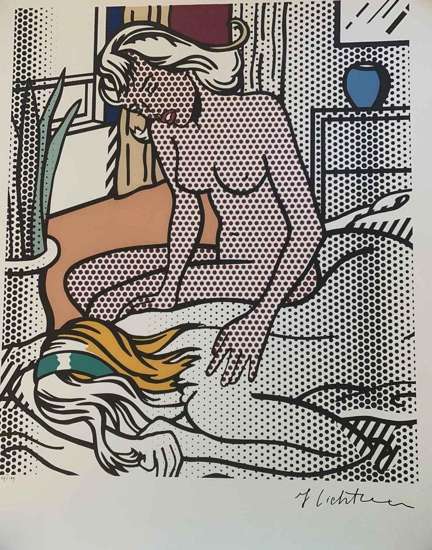 Roy Lichtenstein - Two Nudes: (After) Roy Lichtenstein (1923 - 1997) "Two Nudes” is a limited edition (pencil numbered 29/199) serigraph on Arches paper with signature imprimee measuring 64 x 57 cm (25 x 22.5 inches) unframed. T