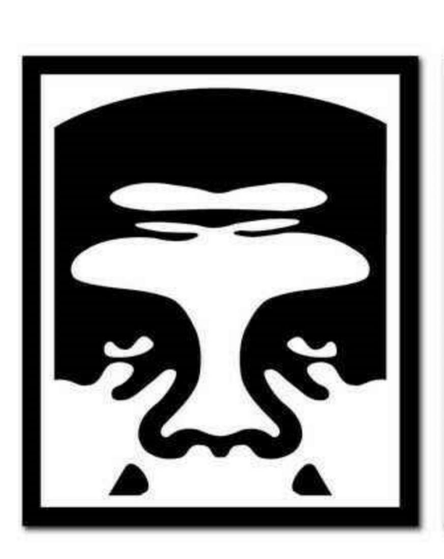 Shepard Fairey "Andre the Giant - Top": Andre the Giant, by Shepard Fairey. There are three views of the Giant's face: the top, the middle and the bottom. Offset lithograph prints on thick white paper. This is for the Top piece. Signed by S