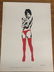 Banksy-Sexy Girl Hugging Teddy Red Stockings