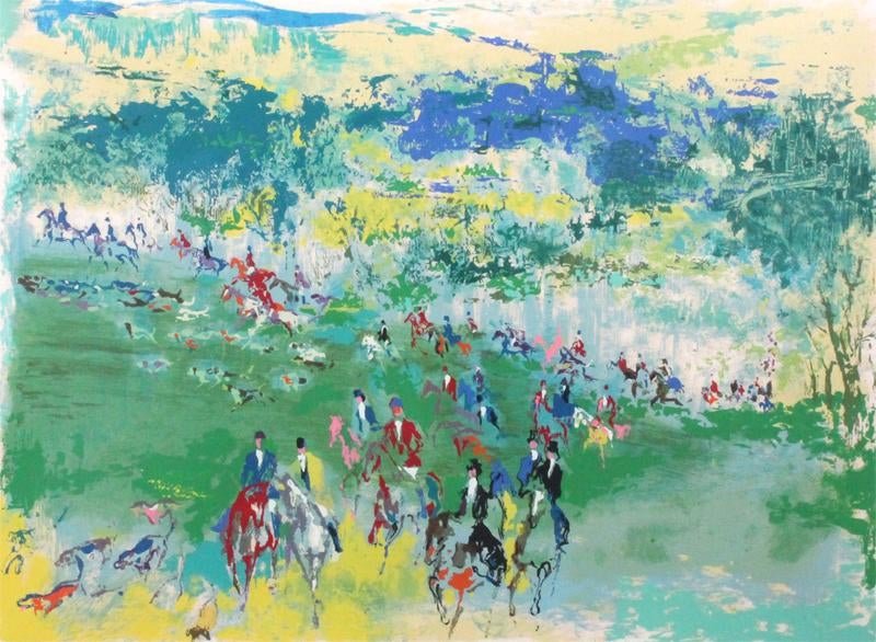 Leroy Neiman - Fox Hunt: LeRoy Neiman (1921 - 2012, American) "Fox Hunt” (1974) Limited edition color screen print/serigraph on paper, pencil-signed by the artist in the lower right, numbered 298/300 in the lower left. The