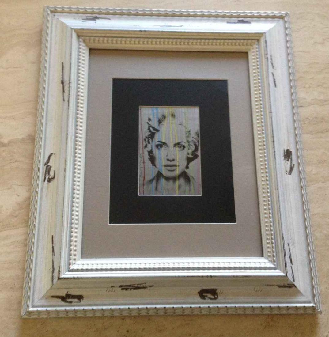 Mr. Brainwash - Exhibition Postcard: Mr. Brainwash (b. 1966) This is a 4 x 6-inch offset lithograph postcard that has been handsomely matted and framed, measuring 19.5 x 16.5 inches. The rare postcard is from a set of 10 that were limite