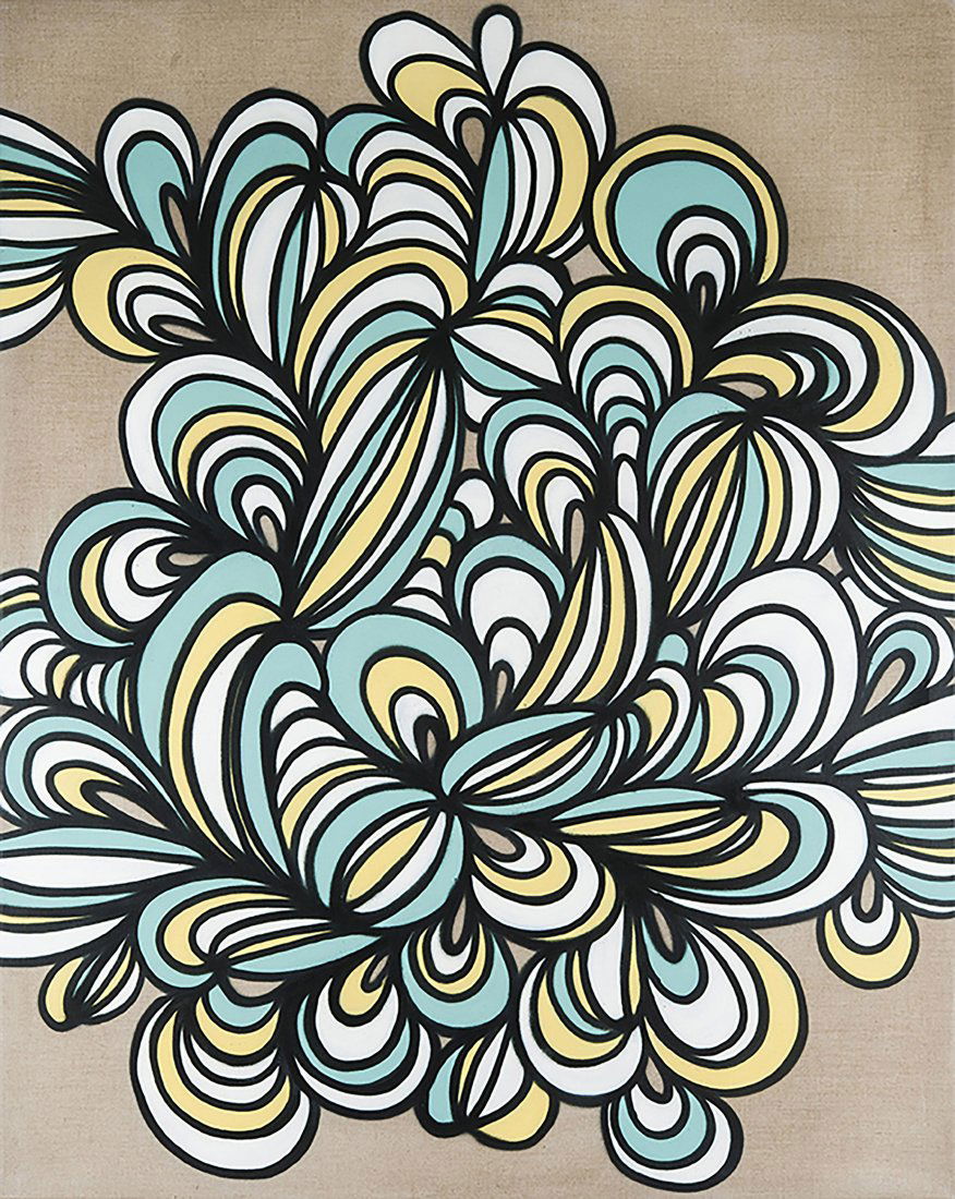 Kef!-From Deep Inside: KEF! (Given name; Simon Rohlen, b. 1989) A huge aerosol on canvas titled, \"From Deep Inside\". The work of art (on a stretch frame) measures 71 x 55 inches and is signed with both names, dated (2019)