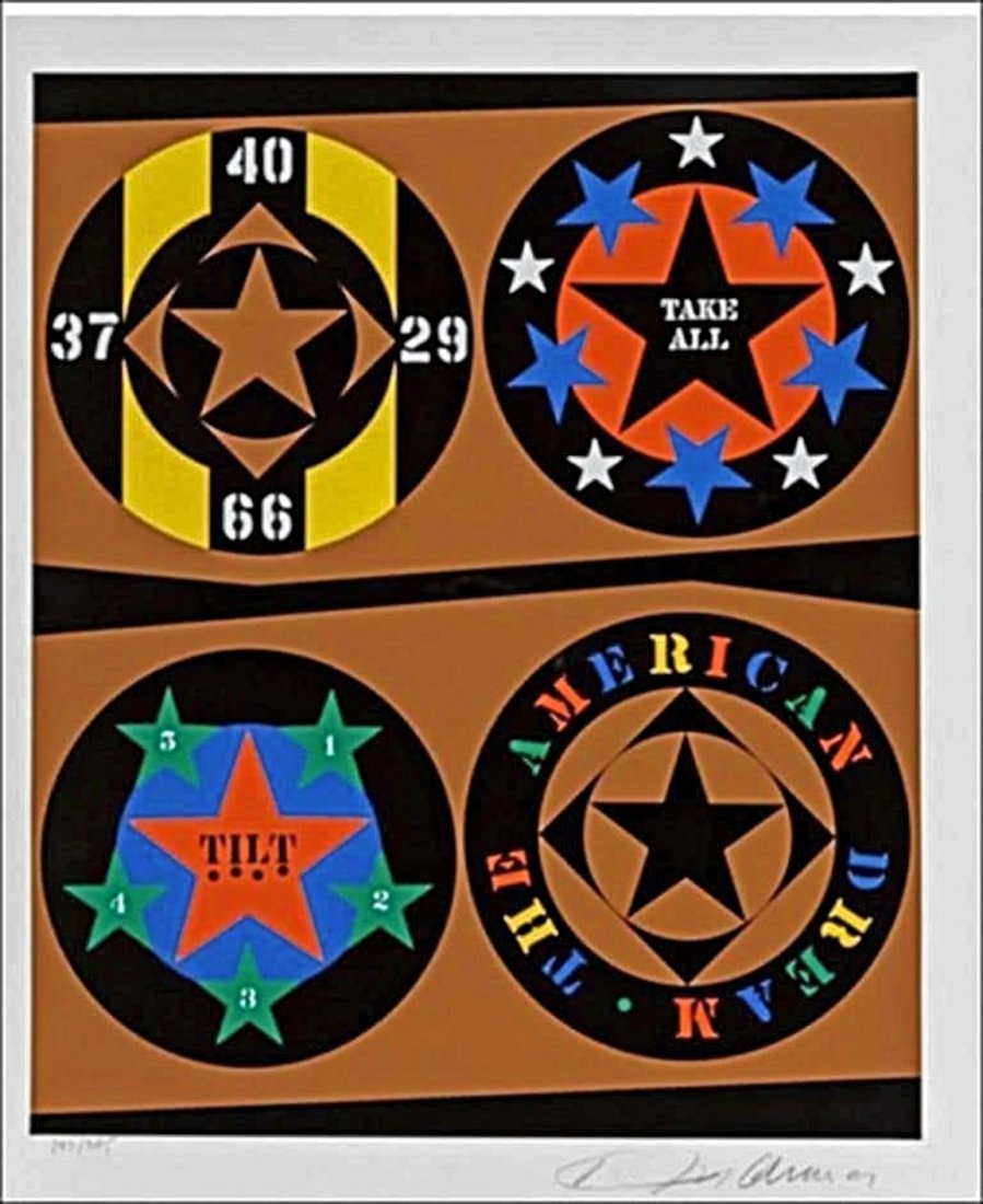 Robert Indiana - Tilt from The American Dream Portfolio: Robert Indiana (1928 – 2018) “Tilt” from ‘The American Dream Portfolio’ (1997) Limited edition color screenprint pencil signed by the artist in the lower right margin and numbered 289/395 in