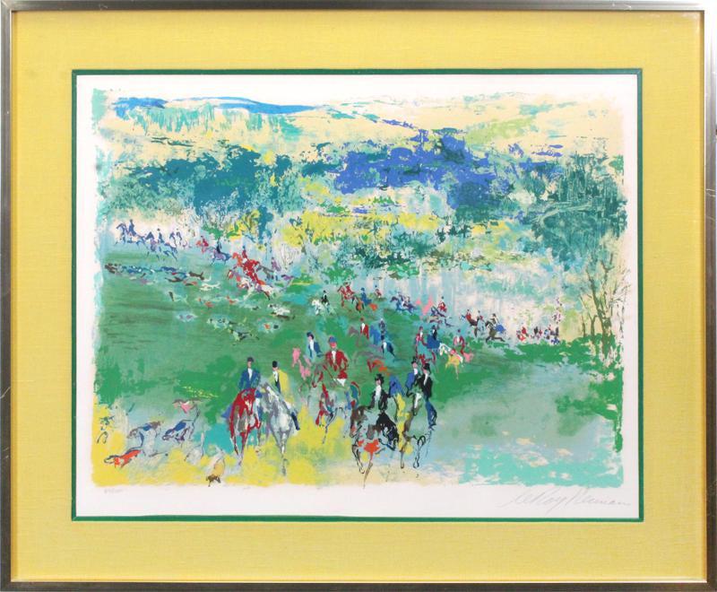 Leroy Neiman - Fox Hunt: LeRoy Neiman (1921 – 2012, American) “Fox Hunt” (1974) Limited edition color screen print/serigraph on paper, pencil-signed by the artist in the lower right, numbered 298/300 in the lower left.