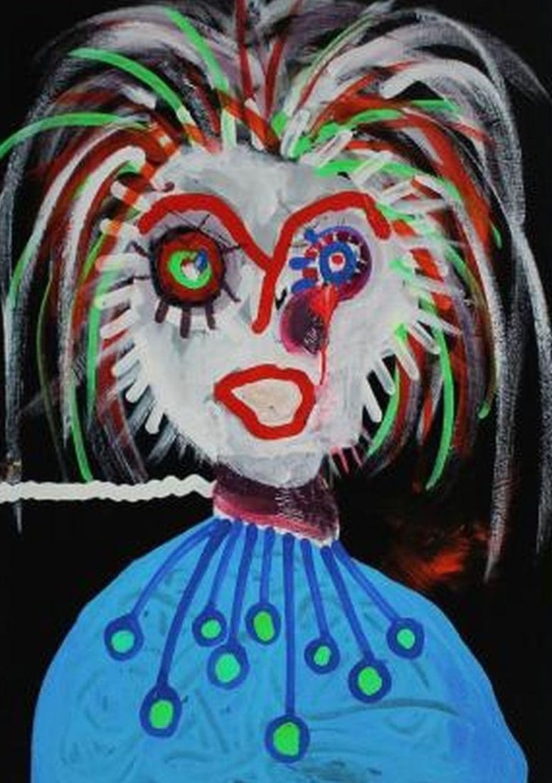 Paul Kostabi - The Antagonist: Paul Indrek Kostabi (b. 1962, USA) “The Antagonist” ( 2014) Limited edition, color giclee on heavy handmade cotton paper; signed and numbered 46/75 in pencil by the artist. The sheet is 24 x 1
