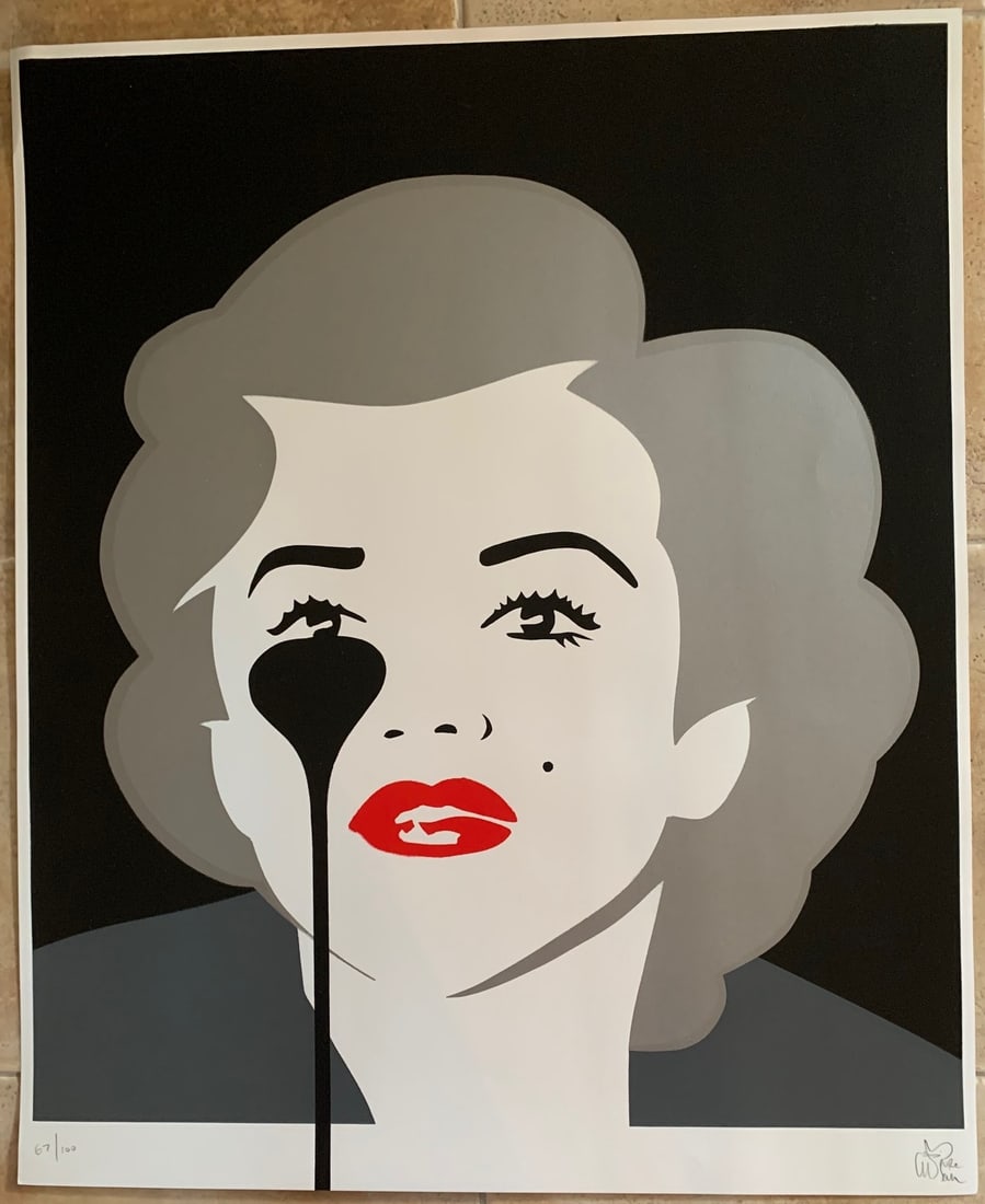 Pure Evil - Last Marilyn (Dirty Silver): Pure Evil (nee Charles Uzzell-Edwards, b. 1968, South Wales) “The Last Marilyn” (Dirty Silver edition, 2016) Limited edition screen print in five colors on 330 gsm Fedrigoni fine art paper; ha