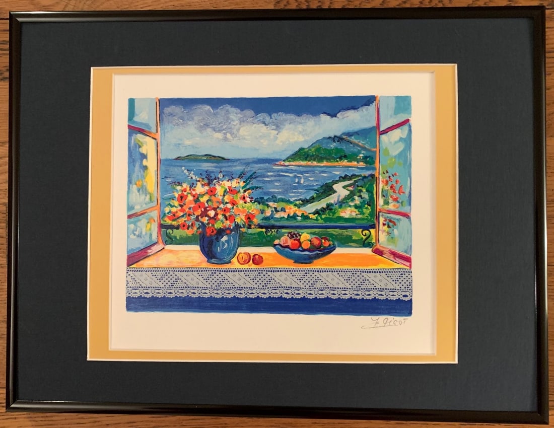 Jean-Claude Picot - Flowers and Lace: Jean-Claude Picot (1933 – 2020, French) “Fleurs et Dentelle" (Flowers and Lace) A 1997 color serigraph on paper, signed in the plate in the lower right margin. Depicted is a flower arrangement and