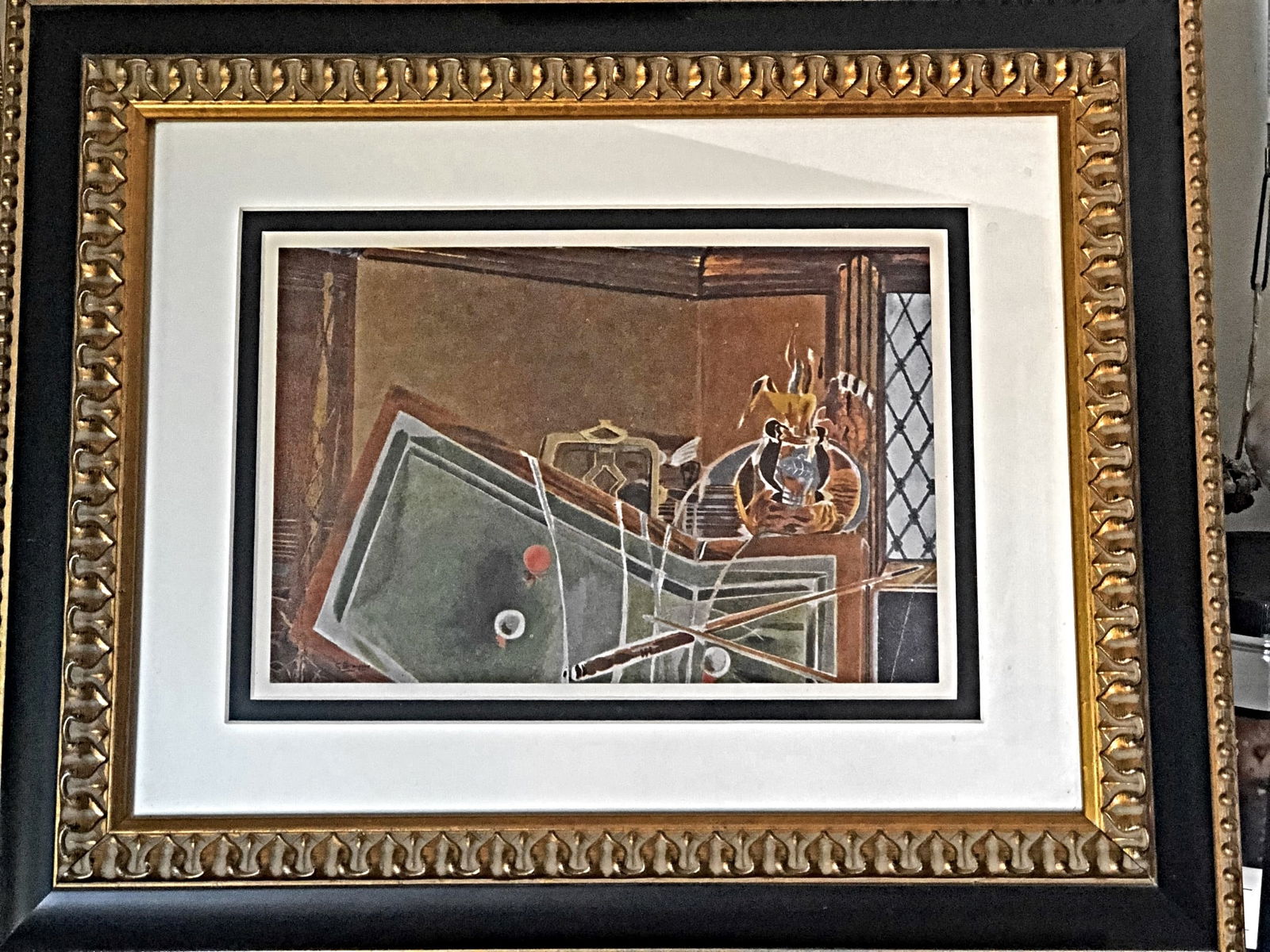 Georges Braque - "Le Billard": Georges Braque (1882 - 1963, France) "Le Billard" (The Billiard Table) is an offset lithograph in colors on wove paper after the 1944 original oil on canvas located at the Georges Pompidou Center, Par