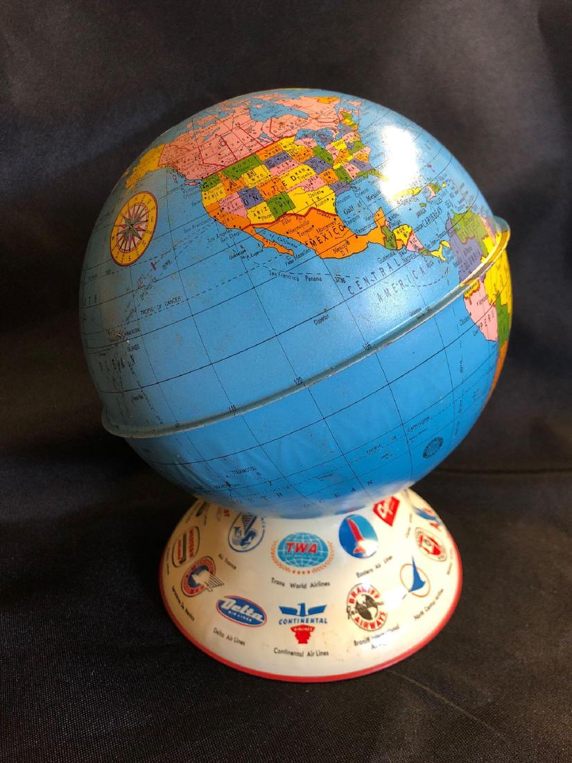 Tin Litho World Globe Bank (1 of 7)