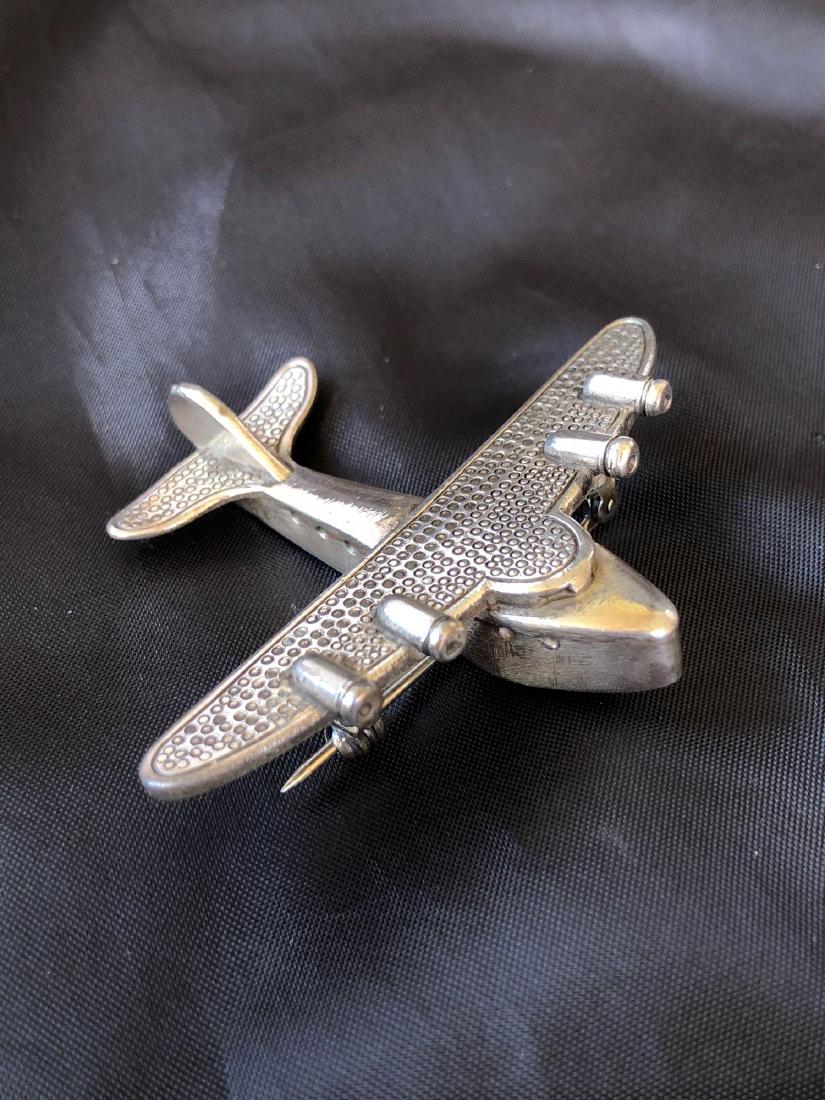 Sterling Silver Marked 925 Airplane Pin (1 of 4)