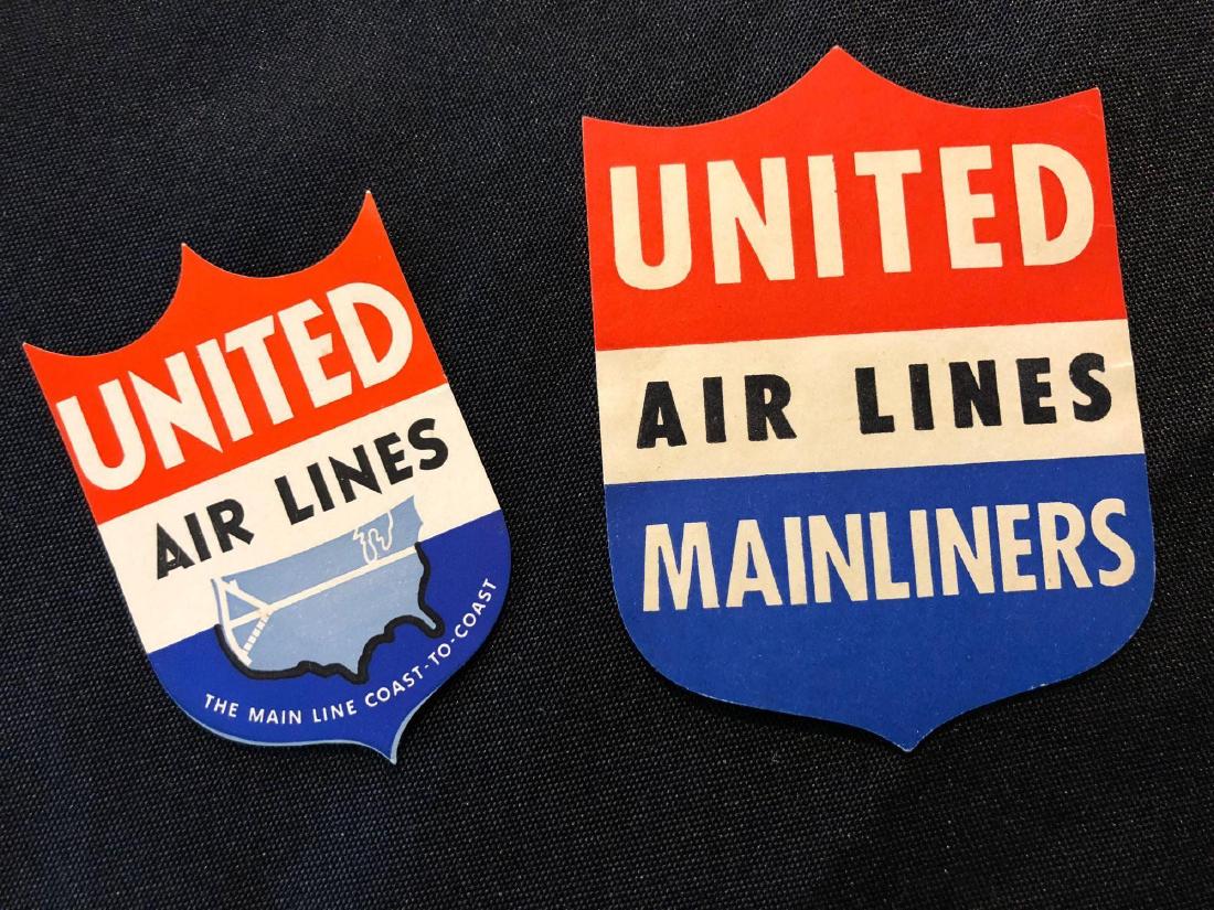 United Airlines (2) Sticker / Decal / Luggage Label (1 of 3)