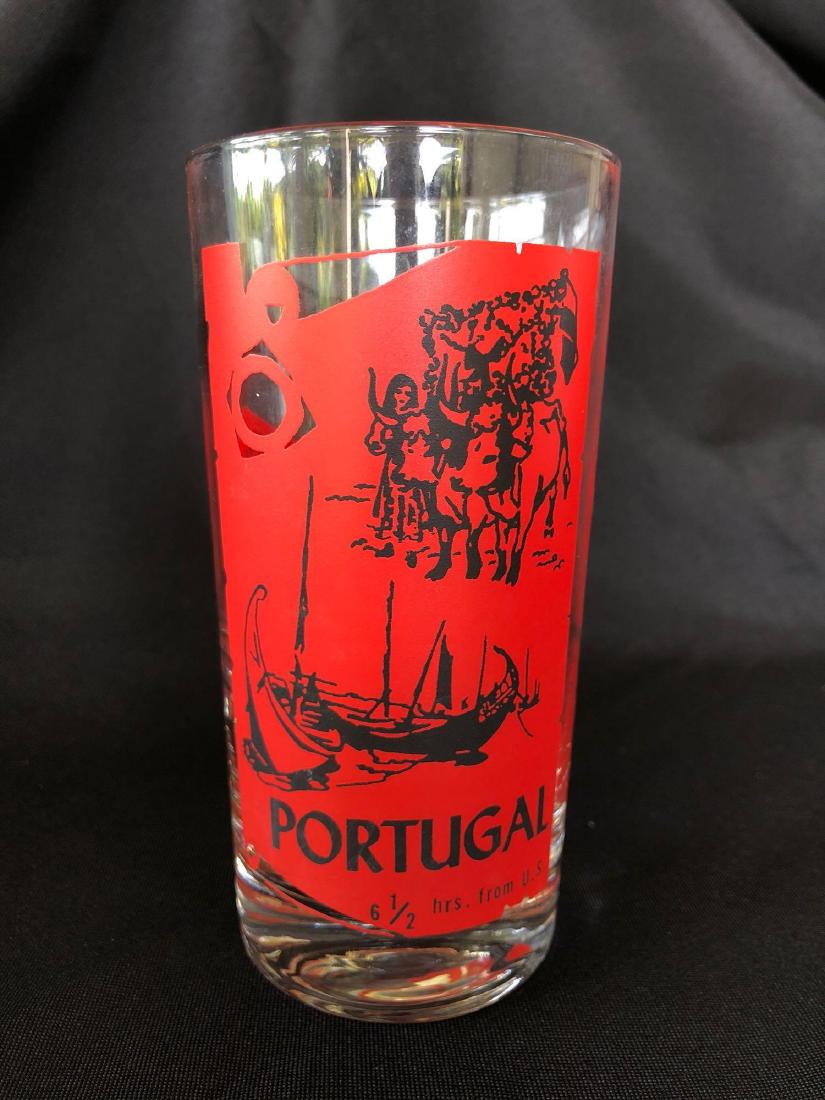 Pan Am Portugal Mid Century Souvenir Tumbler / Glass Re: Approx. 5 1/2"