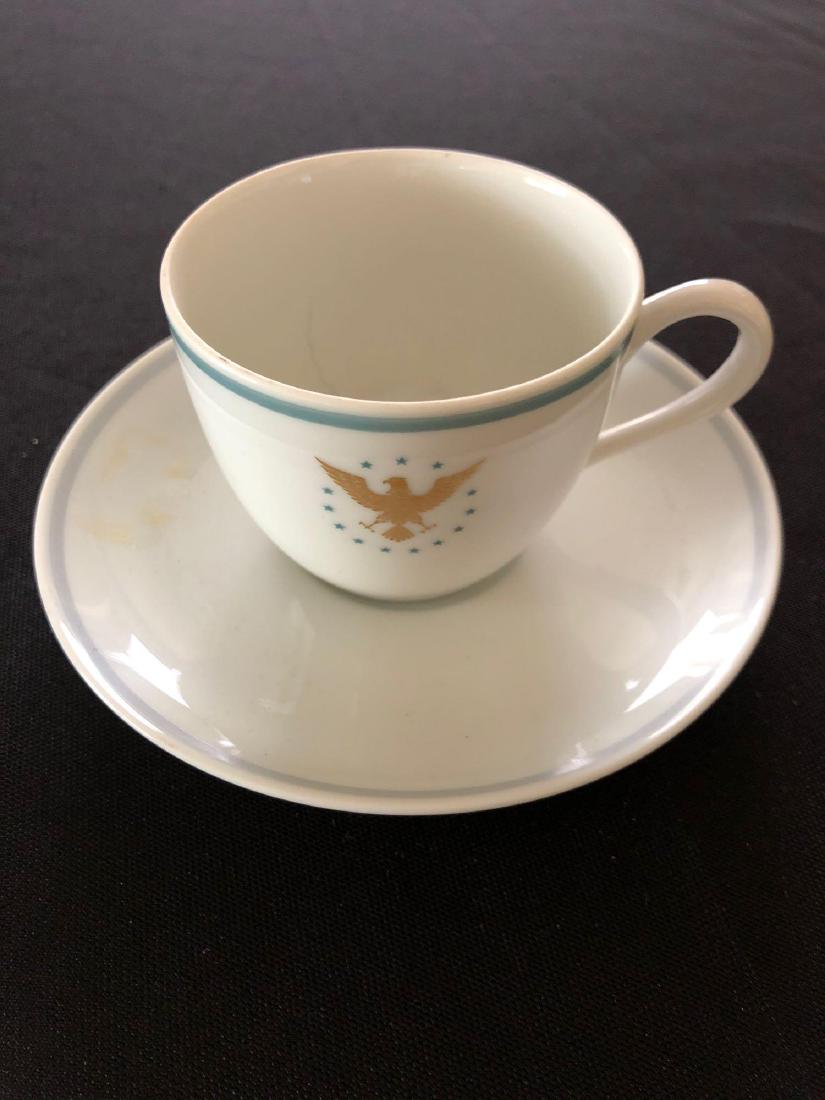 Pan Am Demitasse/Espresso Cup & Saucer 1960's Green Ban: Pan Am Demitasse/Espresso Cup & Saucer, Green Band. Noritake China.