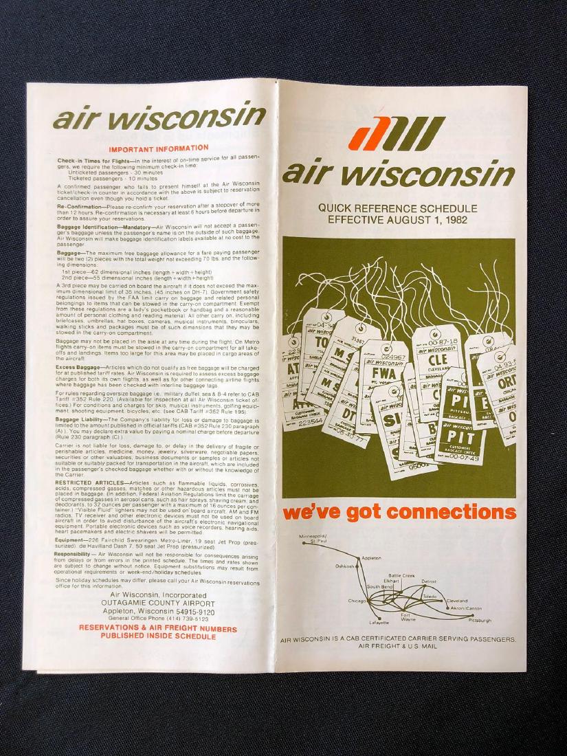 Air Wisconsin System Timetable 8/1/82 (1 of 3)