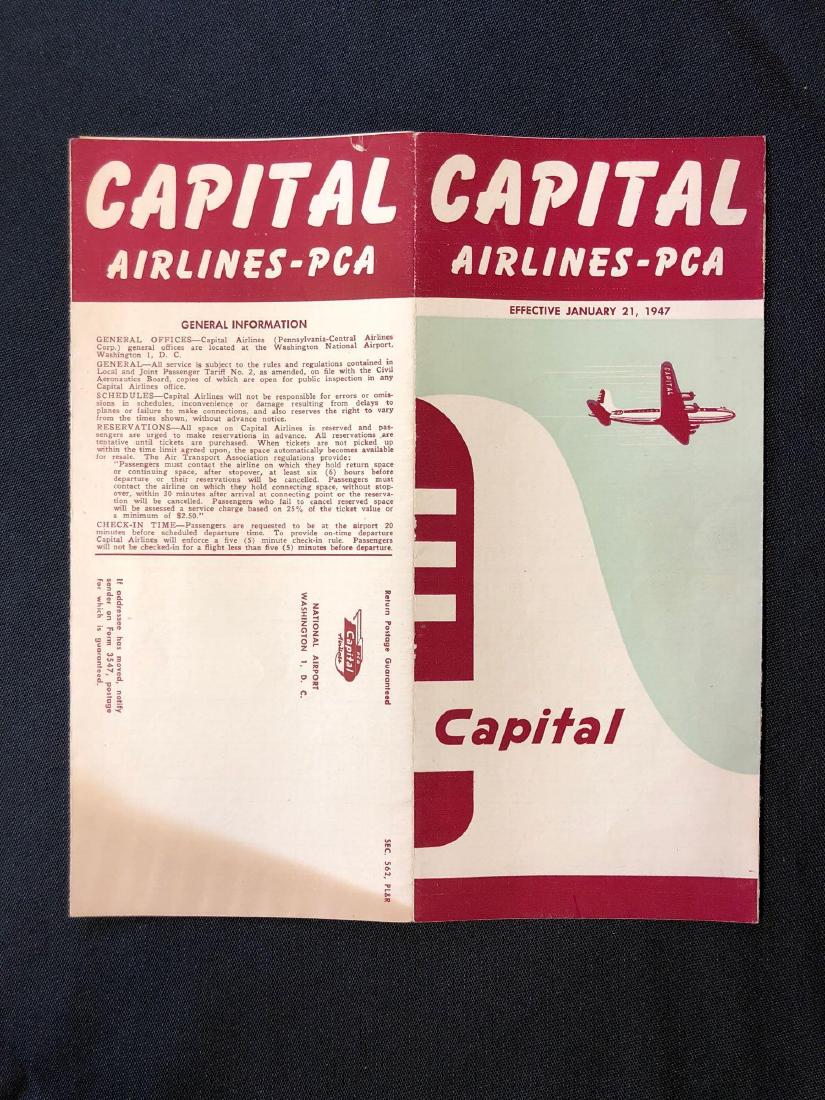 Capital Airlines System Timetable 1/21/47 (1 of 5)