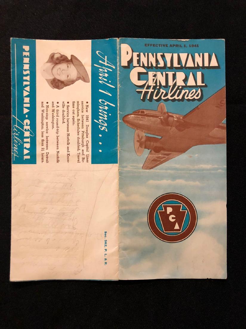 Pennsylvania Central Airlines System Timetable 4/1/41 (1 of 4)