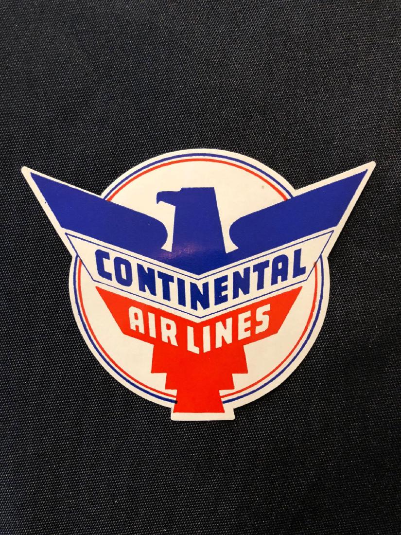 Continental Airlines 1950's Luggage Sticker / Decal / L (1 of 3)