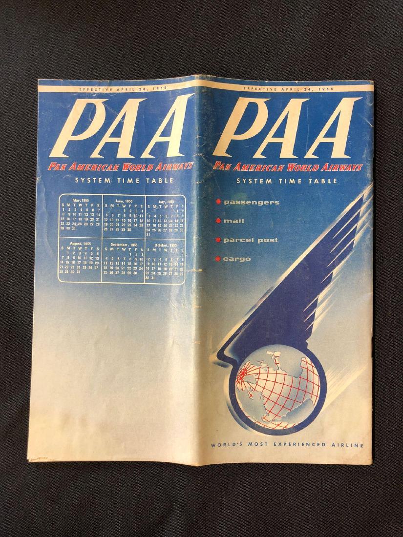 Pan American World Airways System Timetable 4/24/55 (1 of 5)