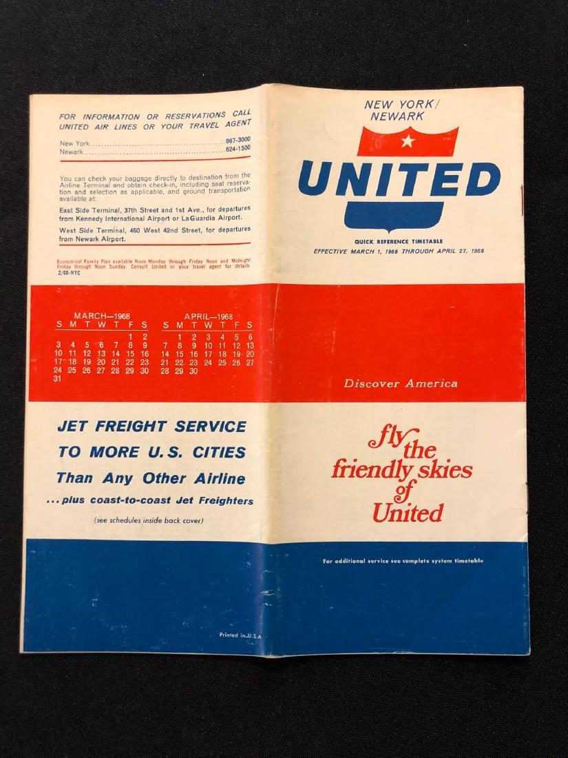 United Airlines New York/Newark System Timetable 3/1/68 (1 of 5)