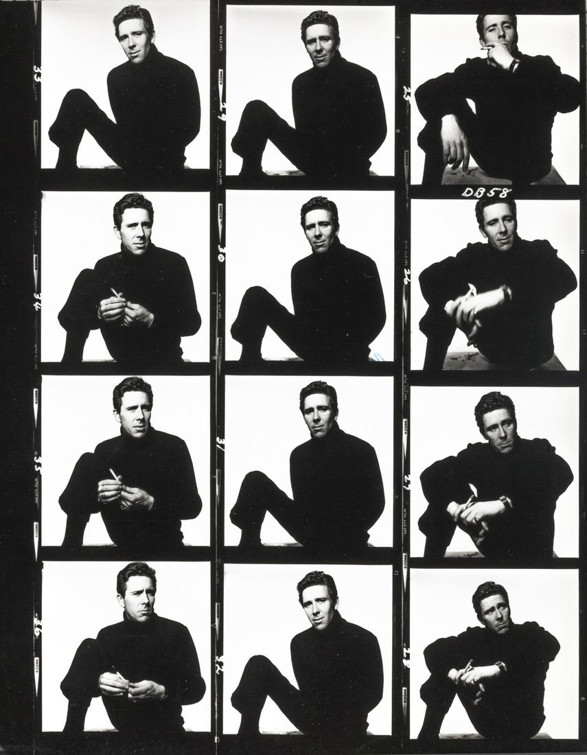 DAVID BAILEY (* 1938) Lord Snowdown, 1965: Gelatin silver print, contact sheet from the 1970s 25,5 x 20,2 cm Annotated “DBx 58” in the margin and several handwritten notations on the reverse The buyers premium for all items exported out of