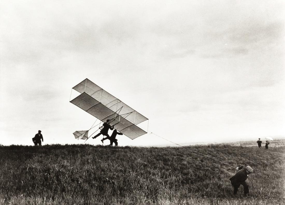 JACQUES-HENRI LARTIGUE (1894–1986): JACQUES-HENRI LARTIGUE (1894–1986) | Zissou takes off his ‘ZYX 24’, Rouzat 1910 | Gelatin silver print, printed in the 1980s, double-weight semi-matte structured paper, in excellent