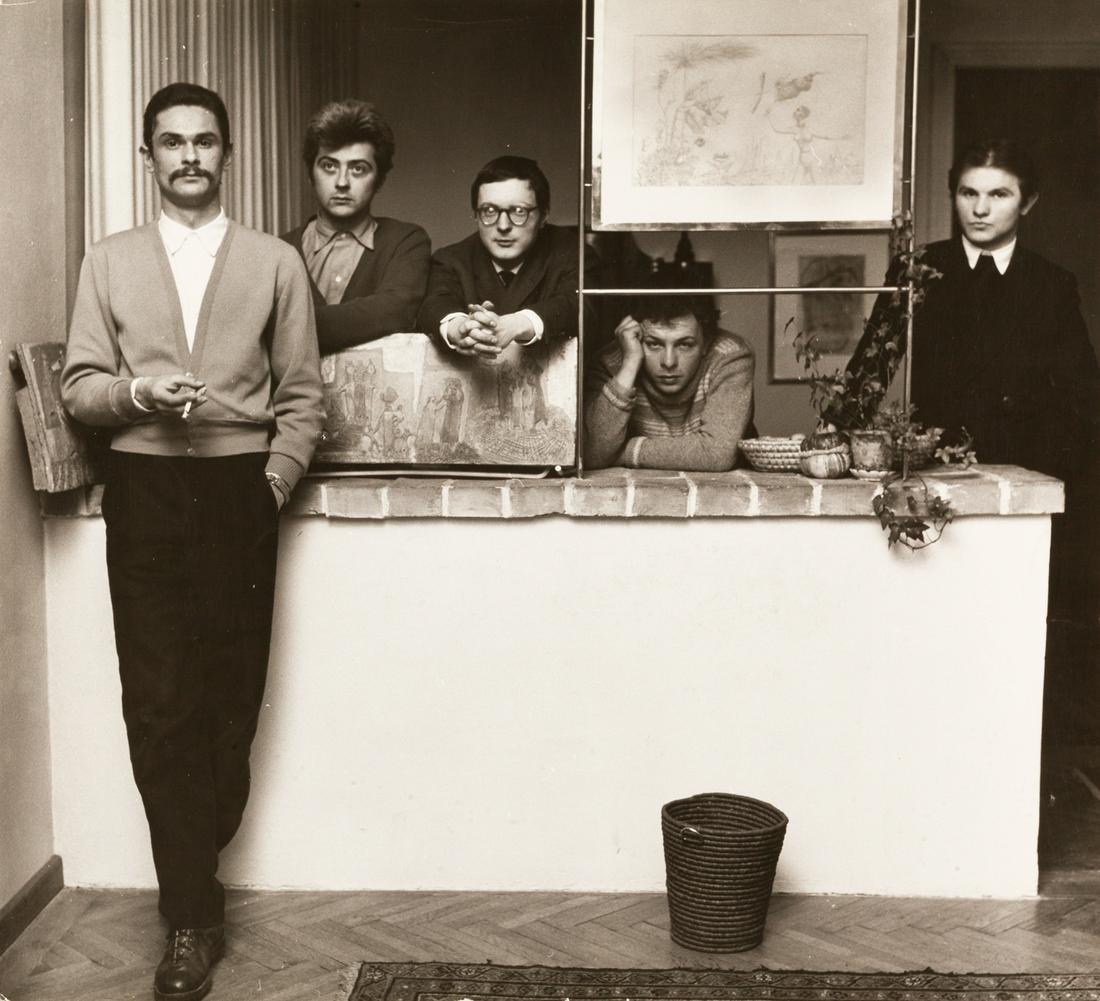 FRANZ HUBMANN (1914–2007): FRANZ HUBMANN (1914–2007) | ‘(Fast) der Jahrgang 1929’ (Almost the 1929-birth cohort), Helmut Leherb, Wolfgang Hutter, Josef Mikl, Arnulf Rainer, Anton Lehmden, Vienna 1959 Image Siz
