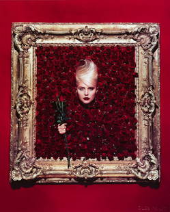 LEN PRINCE (*1953): LEN PRINCE (*1953)| Debbie Harry with roses, 1992 Image Size: 35,5 x 27,8 cm English: Cibachrome print, in excellent condition. Photographer's copyright blindstamp in the image at lower right, his cop