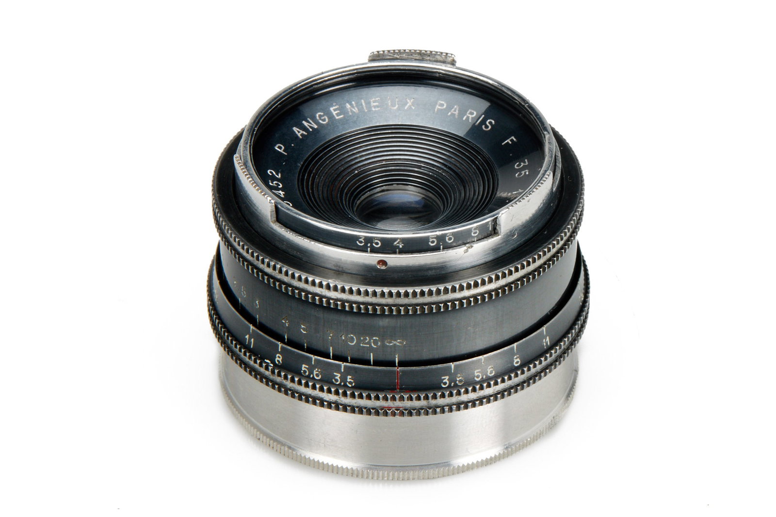 P.Angénieux f.M39 3.5/35mm Type X1: SN: 173452 Year/Baujahr: 1949 Condition/Zustand: B English Rare original RF coupled lightweight (59g) lens, clean lenses, rear cap. * Fully Taxed D