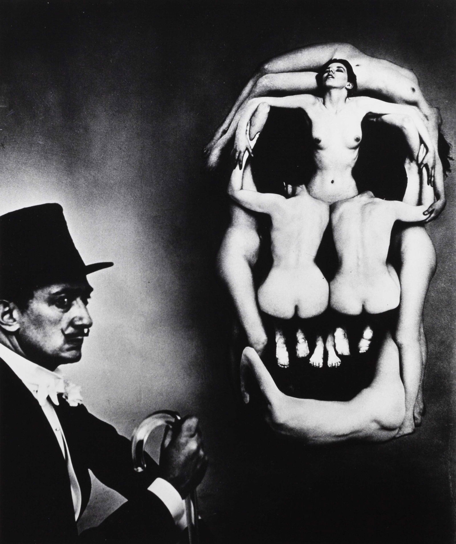 PHILIPPE HALSMAN (1906–1979): PHILIPPE HALSMAN (1906–1979) | 'Dalí Skull', New York 1956 Image Size: 31.2 x 25.7 cm English Gelatin silver print, printed in 1981 on double-weight semi-matte paper 35.3 x 28 cm, in very g