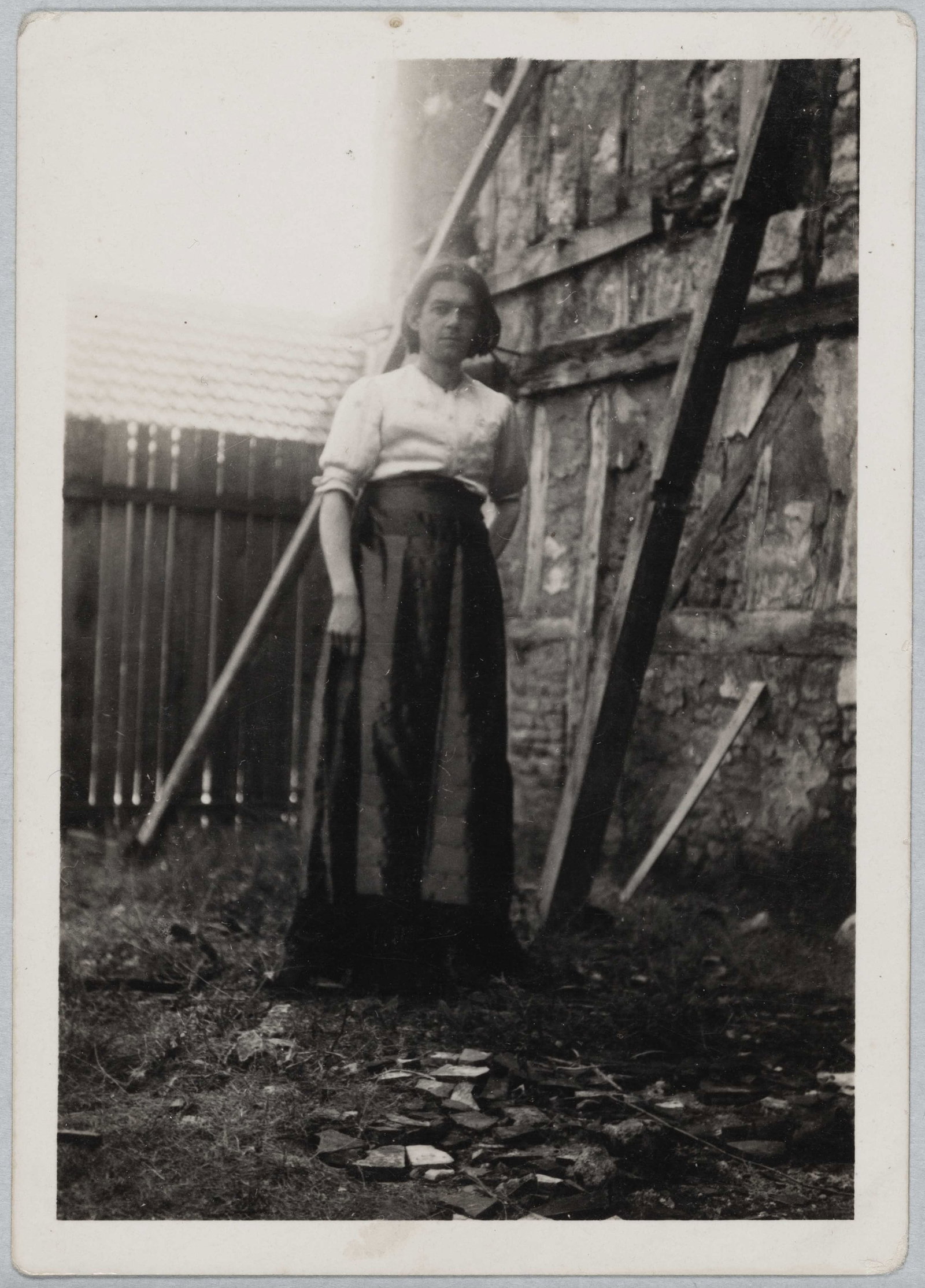 MARCEL BASCOULARD (1913–1978): MARCEL BASCOULARD (1913–1978) | Self-portrait, Asières-lès-Bourges, France 1944 Image Size: 8 x 5.5 cm English Vintage gelatin silver print on Lugda Lumière paper 8.8 x 6.2 cm,