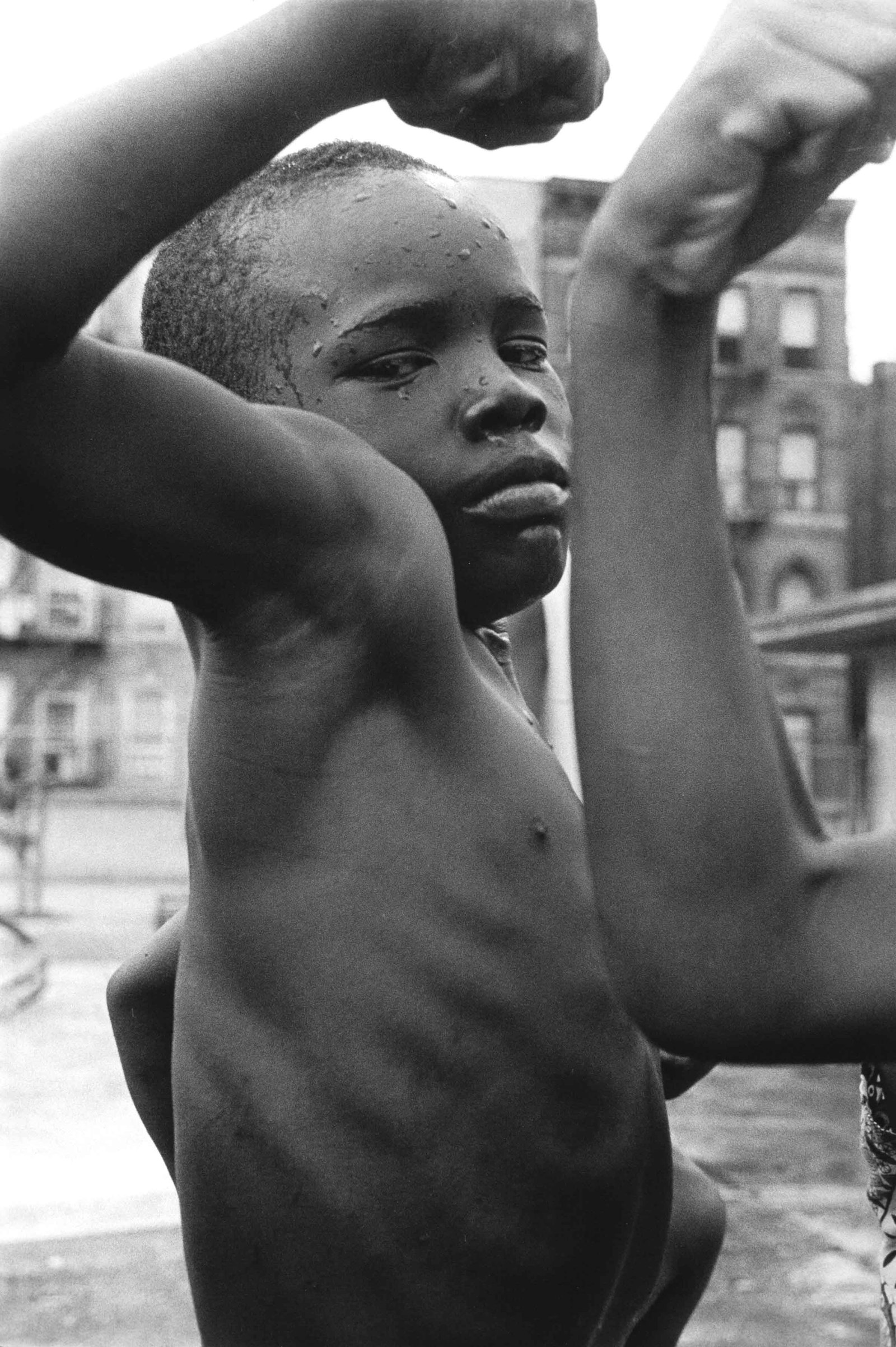 LEONARD FREED (1929–2006): LEONARD FREED (1929–2006) | Boy playing 'tough' in the streets of Harlem, New York City 1963 Image Size: 56.6 x 38 cm English Gelatin silver print, printed in 1989, 60.5 x 50.5 cm, in excellent