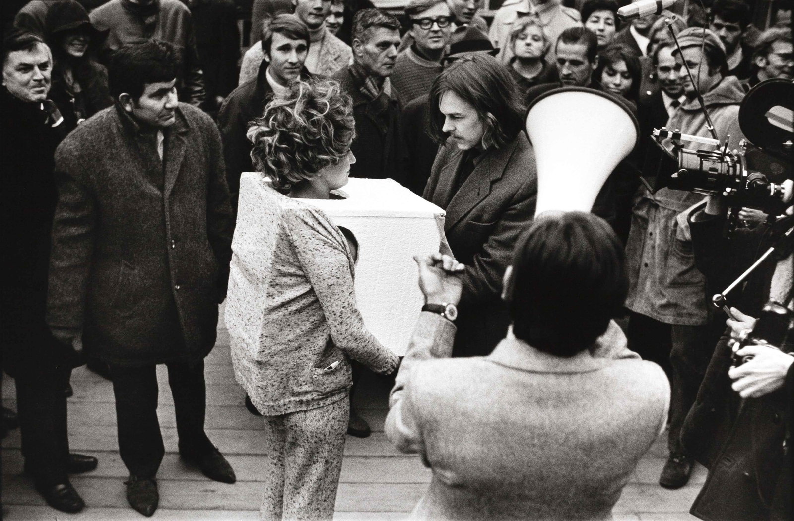 VALIE EXPORT (1940–2026): VALIE EXPORT (1940–2026) | 'Tapp- und Tastkino' (Tap and Touch Cinema), Germany, November 14, 1968 Image Size: 40 x 60.5 cm English Gelatin silver print, printed in 2014, 44.7 x 65.5 cm, in perf