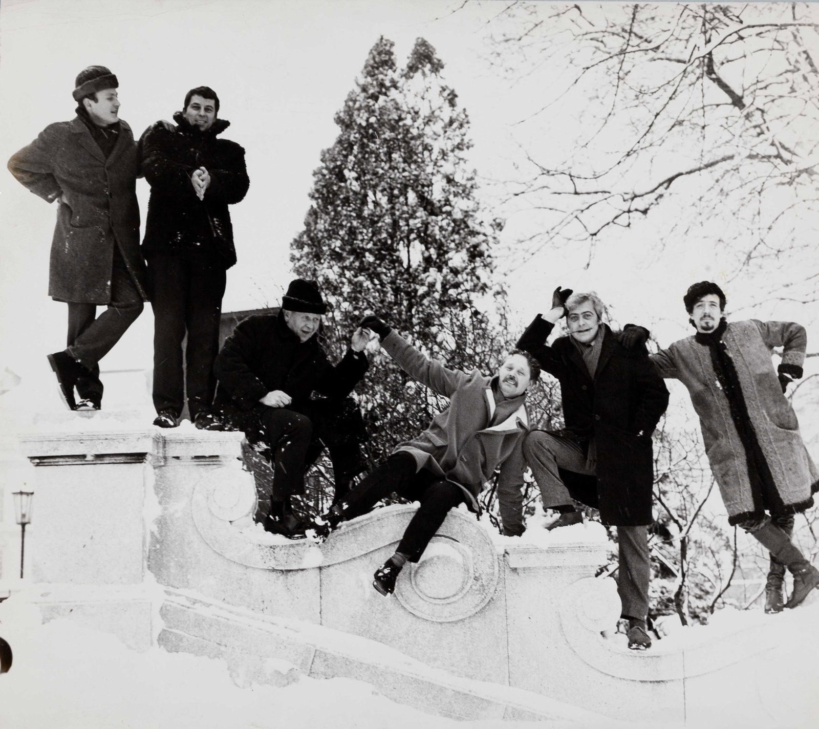 BARBARA PFLAUM (1912–2002): BARBARA PFLAUM (1912–2002) | 'Die phantastischen Realisten' at Burggarten park, Vienna 1968 Image Size: 24.5 x 27.5 cm English Vintage gelatin silver print on single-weight, glossy paper, in
