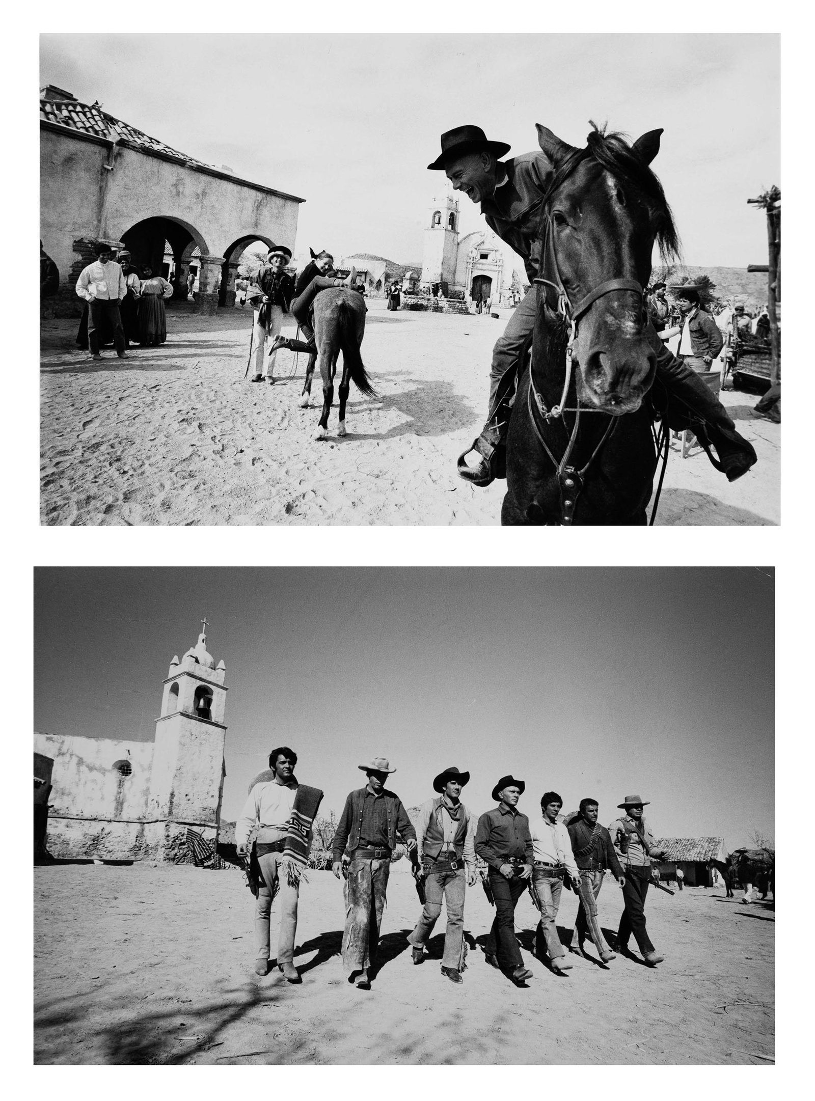 NICOLAS TIKHOMIROFF (1927–2016): NICOLAS TIKHOMIROFF (1927–2016) | On the set of 'Return of the Seven' (2 prints), Spain 1966 Image Size: c. 20 x 29.5 cm each English Vintage gelatin silver print, in very good condition.